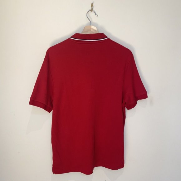 Nautica Red Striped Collar Polo Men’s Size M - Picture 9 of 10